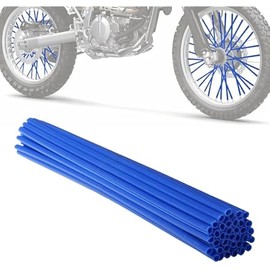 Motorcycle Spoke Skins,Spoke Covers Wheel Wraps Universal for TTR 125 TTR110 TTR90 YZ80 YZ 125 YZ125X YZ250F PW50 PW80 SSR 110 125 8"-21" Rim Dirt Pit Bike ATV Blue
