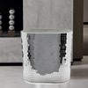 WDHODEC Silver Mirror Mosaic Trash Can (9.8" Tall) | Narrow