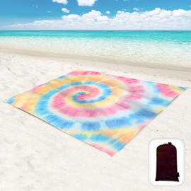 Hiwoss Beach Blanket Waterproof Sandproof Oversized 95”x 80”,Sand Free Beach Mat with Corner Pockets,Portable Mesh Bag for Beach Festival,Picnic,Travel and Outdoor Camping (Unicorn)