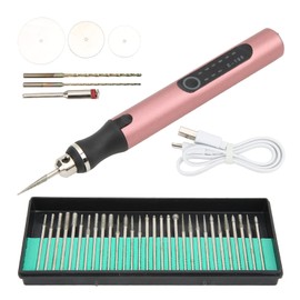 Cordless Electric Engraving Pen Kit, 3 Speed Adjustable Rechargable Engraving Machines with Replaceable Tip Bit, Micro Engraver Etching Pen DIY Tool for Jewelry Glass Wood Stone (Rose Gold)