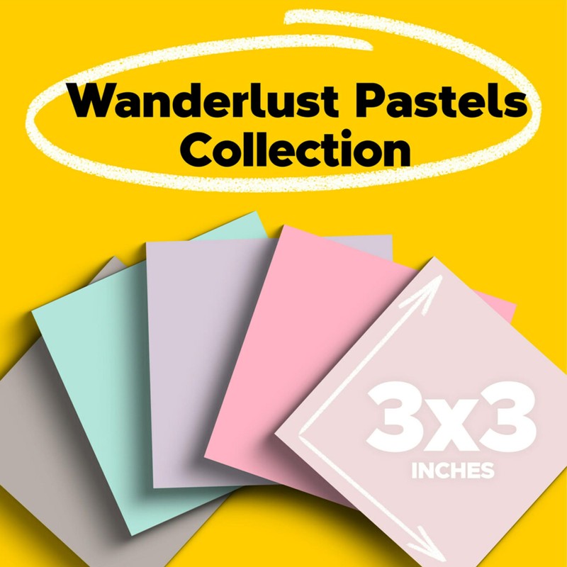 Post-it 100% Recycled Paper Super Sticky Notes, 3 in. x