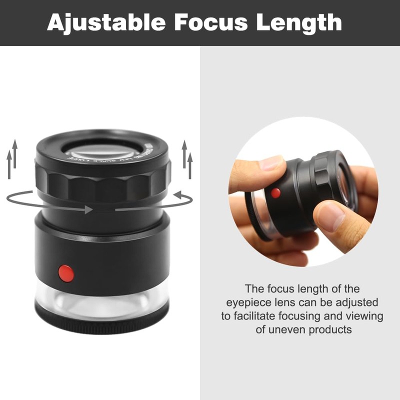10x Loupe Magnifier Rechargeable Jewelers Loupe with UV and LED