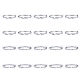 20 Pcs Split Rings, 8mm Stainless Steel Jump Rings Metal Key Ring Hoops for Jewelry Making Crafts,DIY Arts