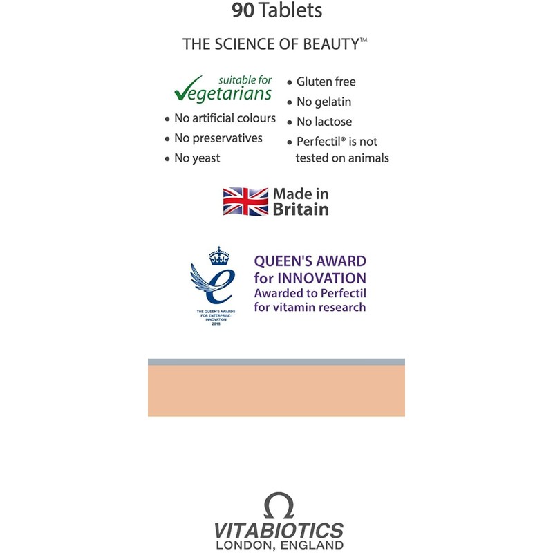 Vitabiotics Perfectil Tablets for Healthy Skin Hair and Nails 90