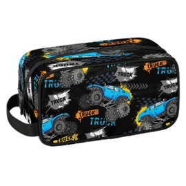 PATTERNFUL Kids Toiletry Bag for Boys - Waterproof Toiletries Hanging Wash Bags for Girls - Dopp Kit Shaving Makeup Pouch Travel Accessories Organizer(Truck)