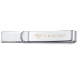 HONEY BEAR Mens Alphabet Letter Tie Clip Bar,Normal Size For Wedding Gift,5.4cm (M 1.57 inches)