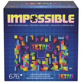Spin Master Games, Rompecabezas irrealizable de Tetris, Rompecabezas lenticular de 639 Piezas, a Partir de 14 años