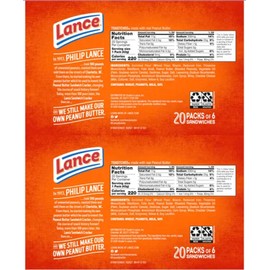 Lance Toast Chee Peanut Butter Sandwich Crackers, (40 Count) Bulk Box