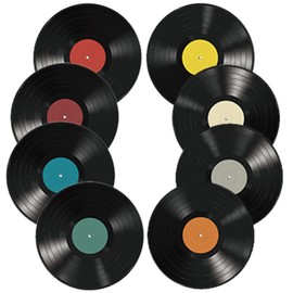 PRETYZOOM 8pcs Vinyl Record Decoration Fake Vinyls Home Decor Retro Room Decor Music Room Decorations Records Decorations Trendy Decor Vinyl Record Stickers Music Records Bracket PVC Mini