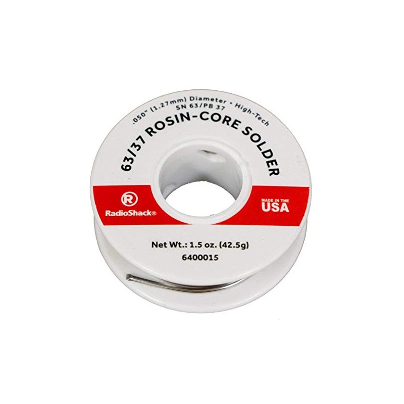 RadioShack SnPb 63/37 Tin/Lead Rosin-Core Solder, 0.050" Diameter - 1.5
