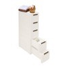 5 Tier Mobile Storage Cart, Modern White Slim Rolling Storage