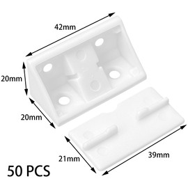 50 PCS 90 Degree Plastic Corner Braces,Plastic Corner Angle Shelf Brackets for Furniture (White)