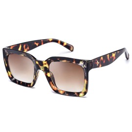mosanana Square sunglasses for women 2020 fashion trendy stylish trending tortoise shell demi retro vintage oversized big large 70s most popular ladies oprah shade cool cute 80s MS51805 Leopard print