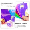 Baluue 8pcs Holographic Nail Transfer Stickers for Nail Art for