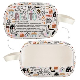 UJIMS Real Estate Agent Gifts Realtor Toiletry Cosmetic Bag Broker Salesman Agent Appreciation Gifts Realtor Closing Gifts (RealtorMbag)