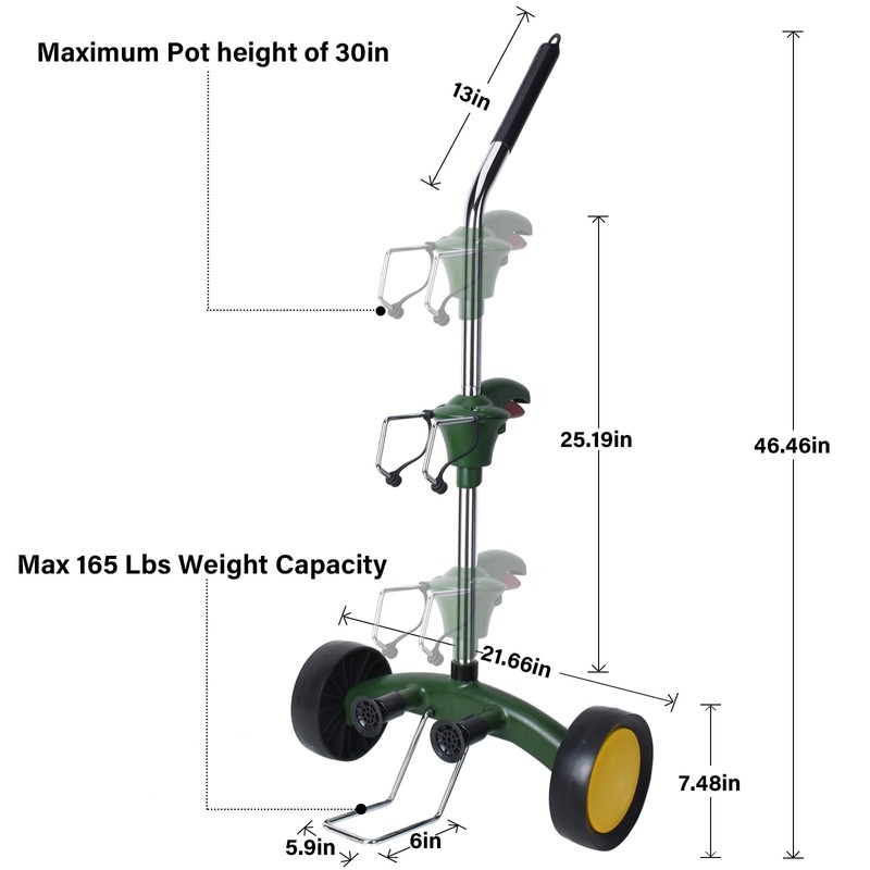 EZwoks Plant Caddy Plant Dolly with Wheels Heavy Duty,Adjustable Grabbing