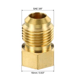 PATIKIL Male 3/8" Brass Seal Plug, 3 Pack SAE Flare Tube Fitting 45 Degree Hex Pipe Fittings for Air Conditioner Refrigeration