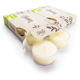 Fresh Peppermint Tealight Candles Multi Pack (12 White Highly Scented Tea Lights) - Made With Natural Oils - Clear Cup for Beautiful Candlelight - Christmas & Holiday Collection