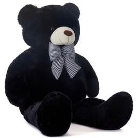 IKASA Giant Teddy Bear Stuffed Animal Plush Toy,47" Large Cute Jumbo Soft Toys,Huge Big Fluffy Fat Plushie,Gifts for Kid Girl (Black, 47 inches)