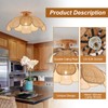 Haolaike Boho 20 Inch Rattan Flush Mount Ceiling Light Flower