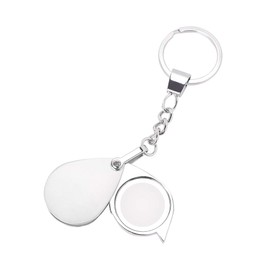 Portable Folding 15X Magnifier Key Ring Mini Metal Pocket Loupe Metal Optical Glass Magnifying Glass with Keychain Handheld Reading Magnifier Magnifying Tool for Jewelry Hobbies Crafts Stamps Coin
