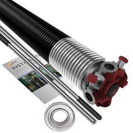 Garage Door Torsion Spring 218x2x26 for Left Side of Garage Door with 1" Steel Bearing and Winding Bars Precision E-Coating 5-Year Warranty Minimum 30,000 Cycles (Red Cone)