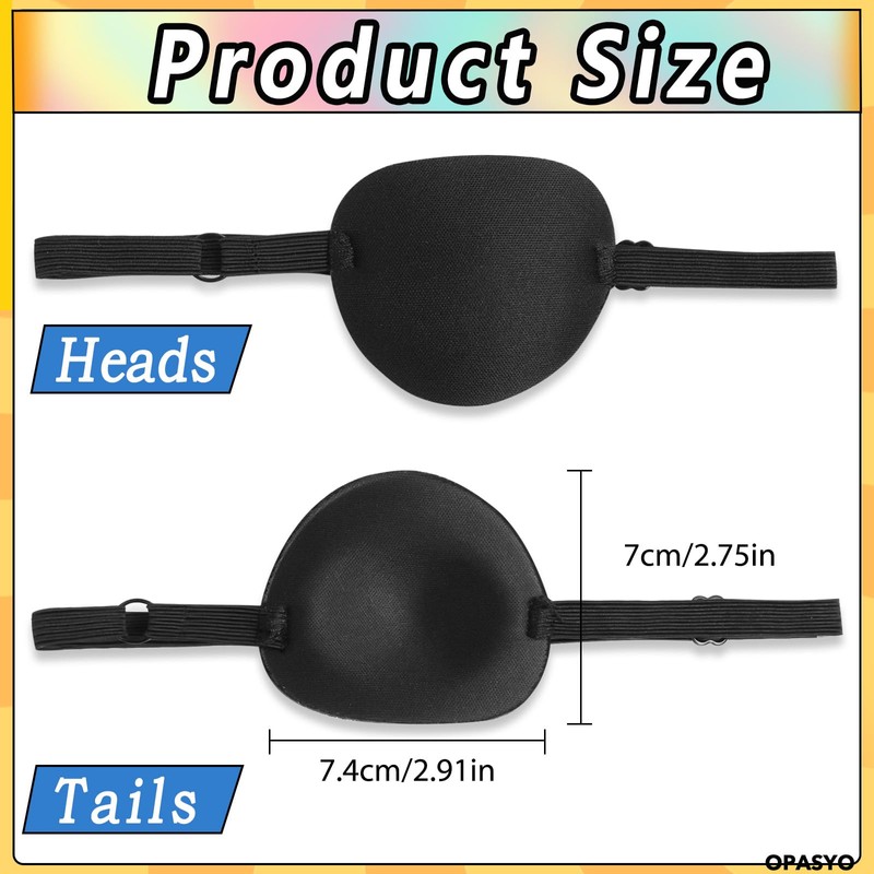 opasyo Eyepatch 2pcs Reusable Eye Patches,3D Adjustable Eye Patch for