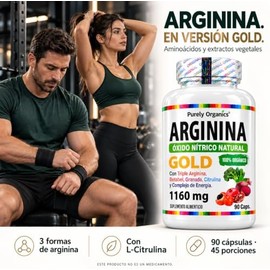 Purely Organics Arginina Gold, L-Arginina, Citrulina y Betabel, 90 Cápsulas