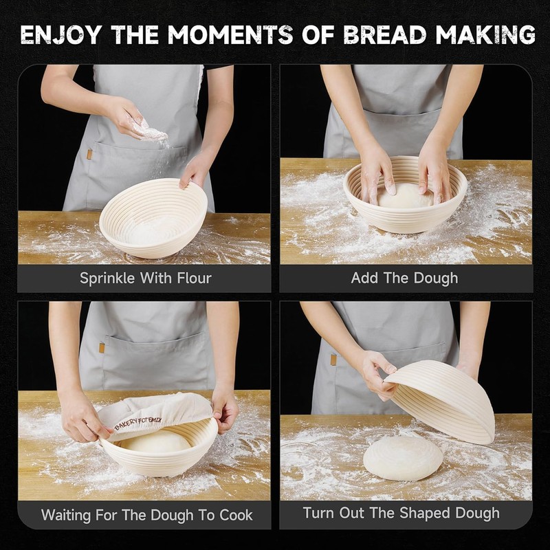 2 Pcs Bread Proofing Baskets, 23cm Round Sourdough Proofing Basket