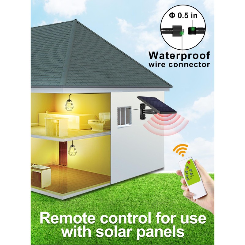 intelamp Solar Pendant Lights Indoor Outdoor, 4000mAh Gazebo Shed Chandeliers