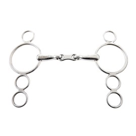 Korsteel Stainless Steel French Link 3 Ring Gag Bit, 5.5"
