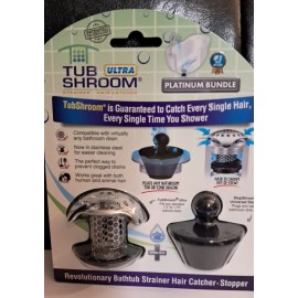 TubShroom Ultra Platinum Bundle Bathtub Strainer Hair Catcher Stopper