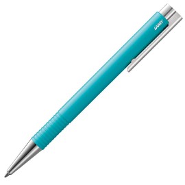 LAMY logo M+ Ballpoint Pen 204 - Shatterproof Plastic Pen in Sea Matt Colour with Integrated Clip Push Unit - With Large Refill - Line Width B