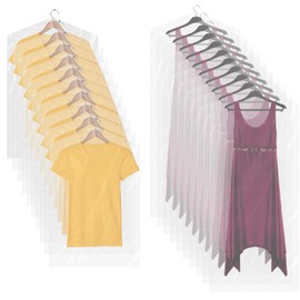 20 Pack Garment Bags for Hanging Clothes, 2 Sizes, Clear Plastic Garment Bags Dry Cleaning Laundry Bags Dust-proof Garment Covers Use for Travel, Dry Cleaner, Home Storage (60x90cm & 60 x 150cm)