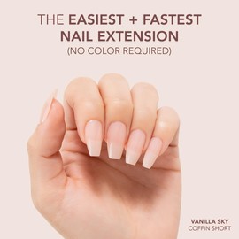 Kiara Sky Professional Nails *NEW* Cover Gelly Tip Case Soft Gel Nail Extensions (Short Coffin - Vanilla Sky)