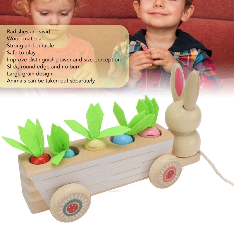 Toddler Radish Matching Car Toy Baby Safe Infant Robust Wooden