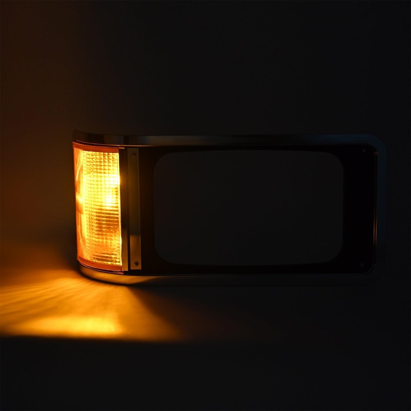 HECASA Headlight Bezels Compatible with 1990-2017 Mack CH613 SFA Hood