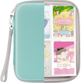 Card Holder Compatible with Yoto Player Cards,Card Binder Holder with Sleeves for Travel，80 Pockets Soft Portable Kids Card Case with Zipper fit for Player & Mini Audiobook Cards（Green）