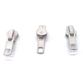 Zipper Repair Kit - #5 Universal Vislon Molded Jacket Zipper Sliders with Top Stops Included - Color: Off White - 3 Sliders Per Pack