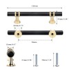 GUWINA Pack of 6 96 mm Furniture Handles, Black Gold,