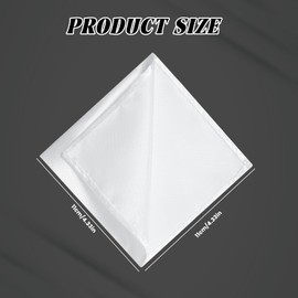 White Pocket Squares for Men, 4.3" White Satin Silk Handkerchief, Suit Pocket Squares Solid Color Classic Pure Silk Hankies
