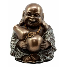Drunken Hotei Happy Buddha With Wine Gourd Figurine 4"H Keepsake Amulet Statue