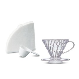 Hario VD-01-T-EU Coffee Brewer, Filter Paper, Scoop, V60, Plastic