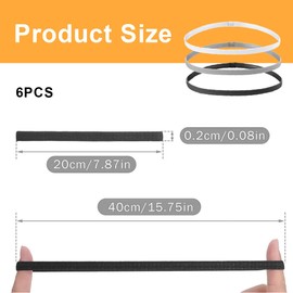 Zeayebsr Pack of 6 hair bands - men's hair bands, women's sports headband, elastic hair band, boys hair band, non-slip hair band, thin for yoga, football, jogging