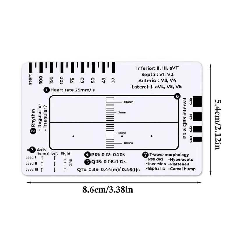 1Pc ECG 7 Step Ruler, ECG 7 Step Ruler for