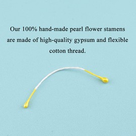 HAHIYO 700Pcs 3mm Yellow Gold Pearl Double Head Flower Pistil Hand-Made Artificial Pistil para Flore Pearlized Floral Stamen Pollen for Flower Making Scrapbook Decoration