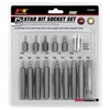 Performance Tool W38805 3/8" Drive 6-Point Star Bit Set, 26-Piece