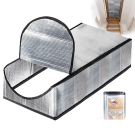 SUPAWAY Roof Hatch Insulation Loft Stairs Insulation Cover Loft Cover Thermal Insulation Air Cushion Aluminium Foil Fireproof Waterproof for Extendable Stairs, Garden Ladder, 138 x 63.5 x 28 cm