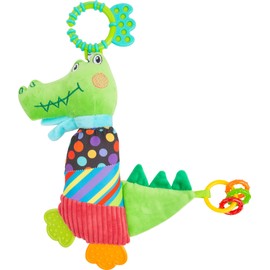 small foot 11423 Plush Crocodile Rattle Toddler Toy Educational Toy Multi-Coloured