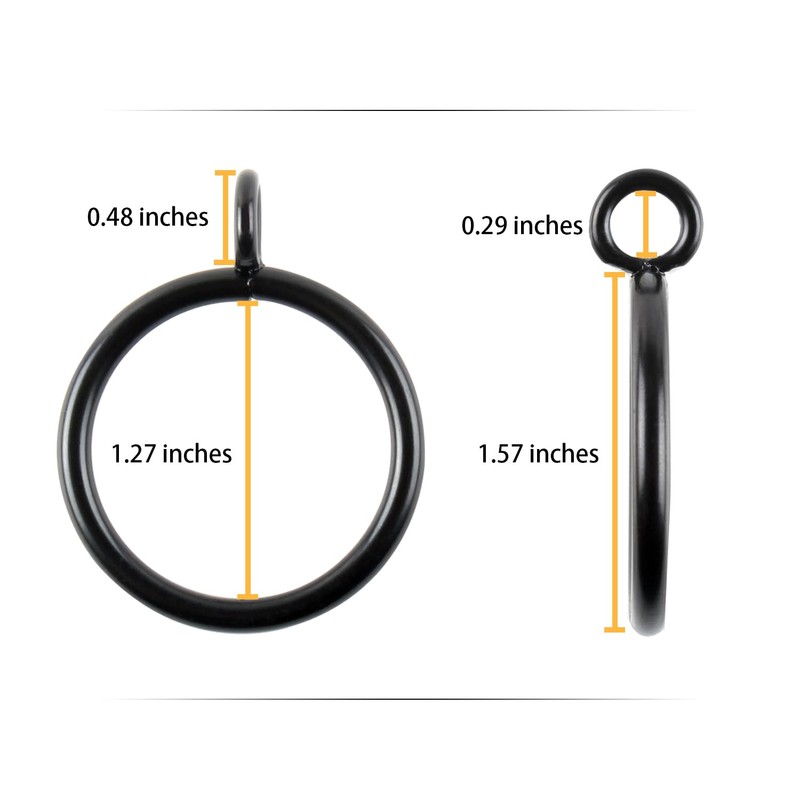 30 Pcs of 1.25 Inch Black Drapery Curtain Ring, Eau